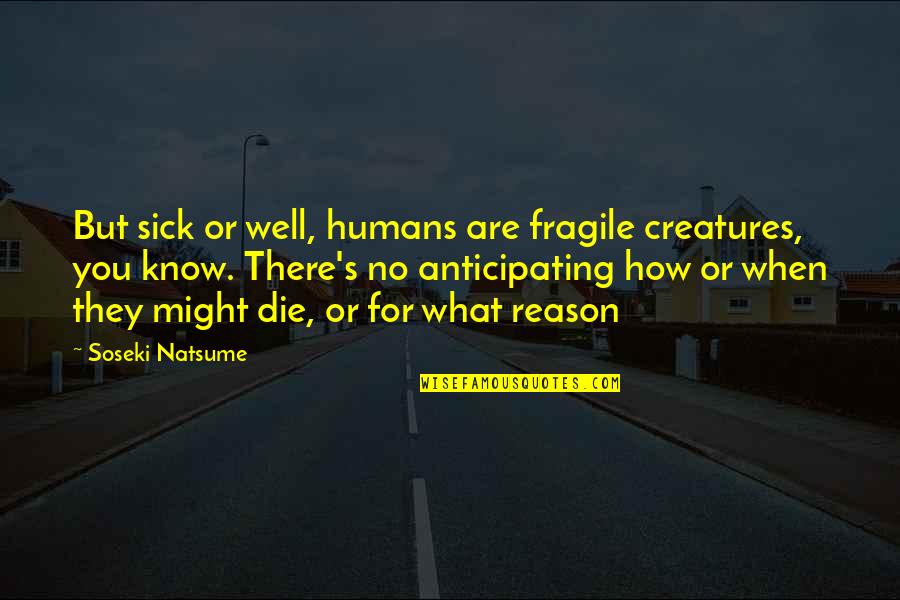 Fragile Creatures Quotes By Soseki Natsume: But sick or well, humans are fragile creatures,