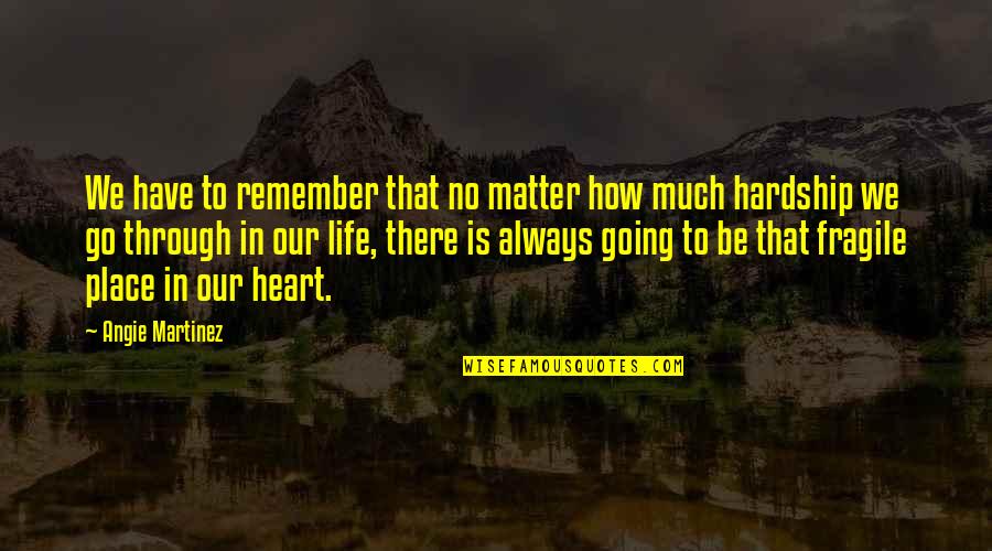 Fragile Heart Quotes By Angie Martinez: We have to remember that no matter how