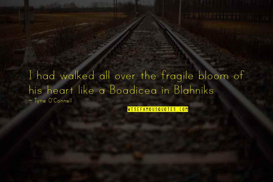 Fragile Heart Quotes By Tyne O'Connell: I had walked all over the fragile bloom