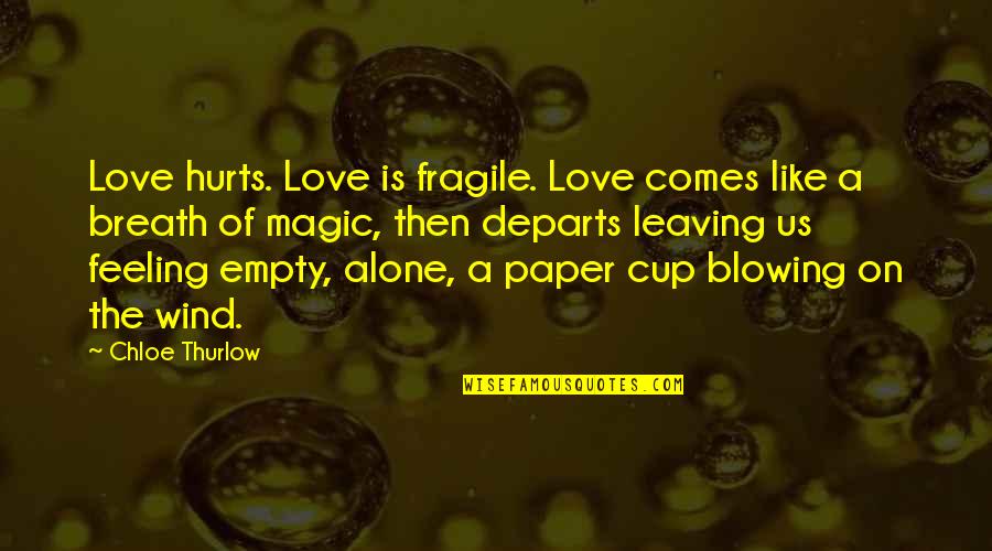Fragile Love Quotes By Chloe Thurlow: Love hurts. Love is fragile. Love comes like