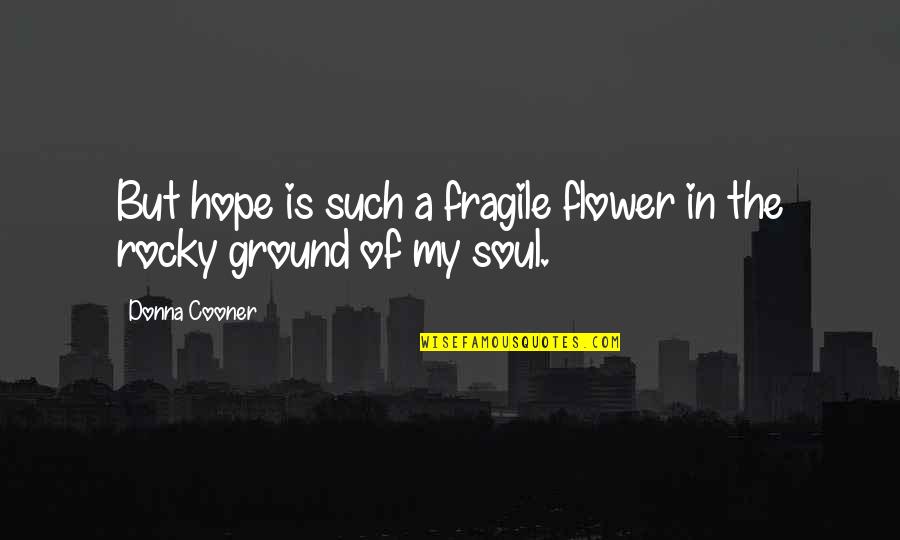 Fragile Soul Quotes By Donna Cooner: But hope is such a fragile flower in
