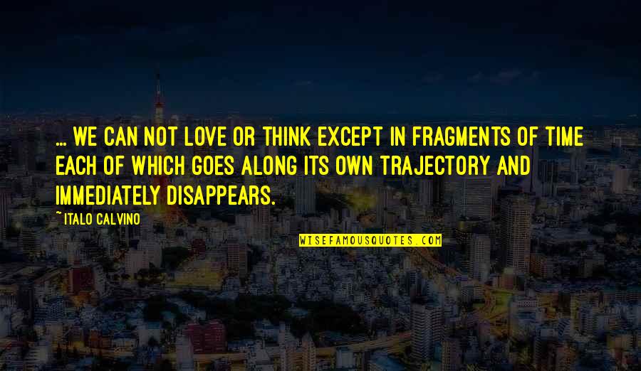 Fragments Of Time Quotes By Italo Calvino: ... we can not love or think except