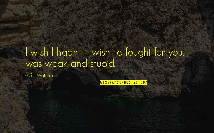 Fragonard's Quotes By S.J. Watson: I wish I hadn't. I wish I'd fought Fragonard's Quotes By S.J. Watson: I wish I hadn't. I wish I'd fought