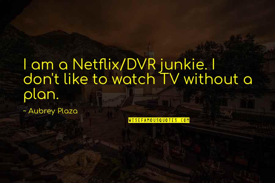 Frakcje Quotes By Aubrey Plaza: I am a Netflix/DVR junkie. I don't like