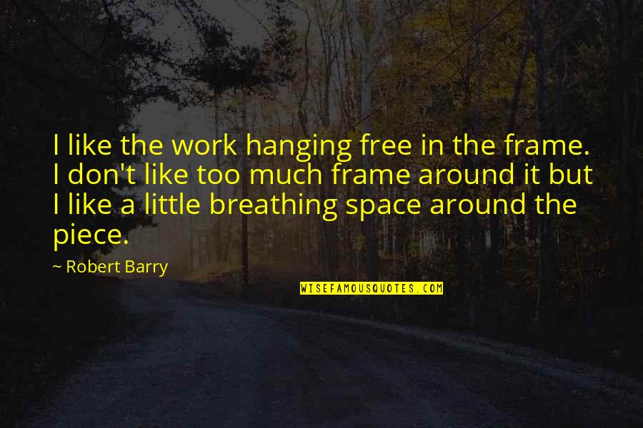 Frame A Quotes By Robert Barry: I like the work hanging free in the