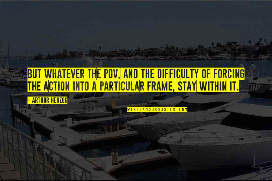 Frame Quotes By Arthur Herzog: But whatever the POV, and the difficulty of