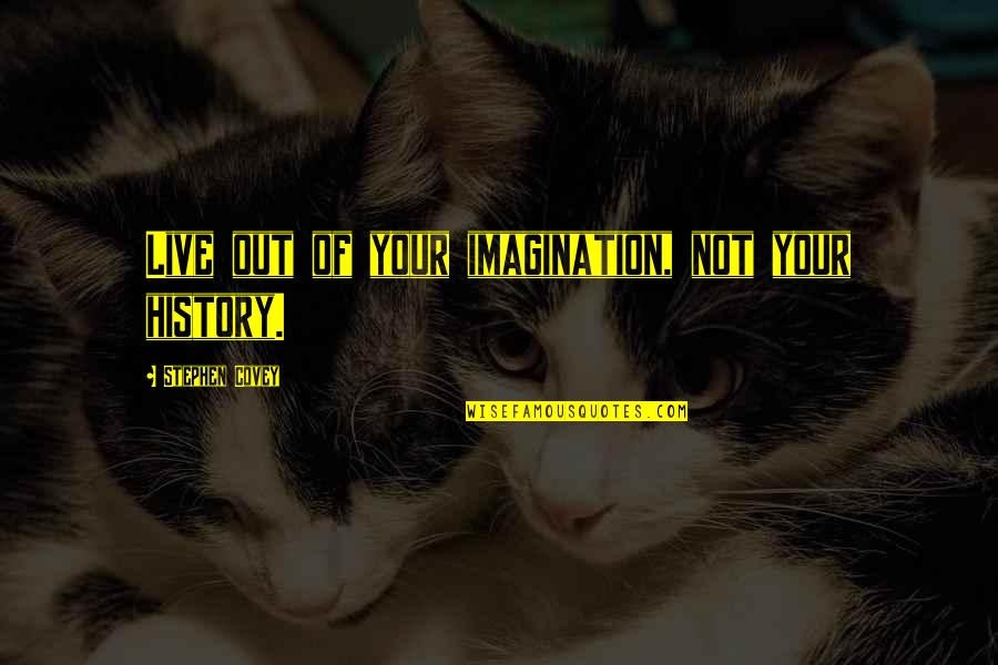 Framedon Quotes By Stephen Covey: Live out of your imagination, not your history.