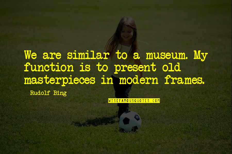 Frames Quotes By Rudolf Bing: We are similar to a museum. My function