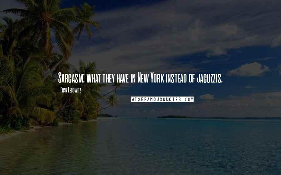 Fran Lebowitz quotes: Sarcasm: what they have in New York instead of jacuzzis.