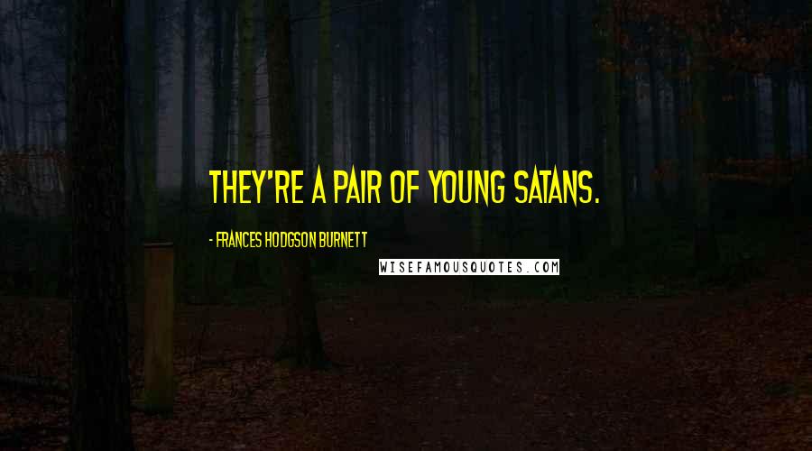 Frances Hodgson Burnett quotes: They're a pair of young Satans.