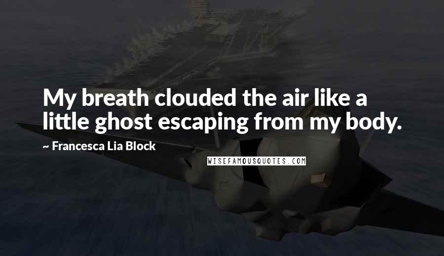 Francesca Lia Block quotes: My breath clouded the air like a little ghost escaping from my body.