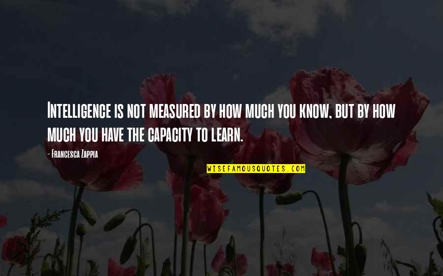 Francesca Quotes By Francesca Zappia: Intelligence is not measured by how much you