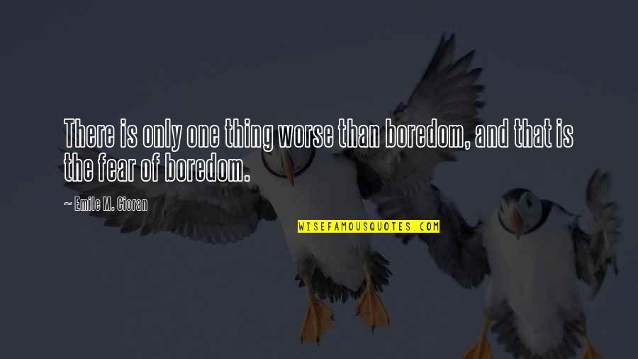 Francessencillo Quotes By Emile M. Cioran: There is only one thing worse than boredom,