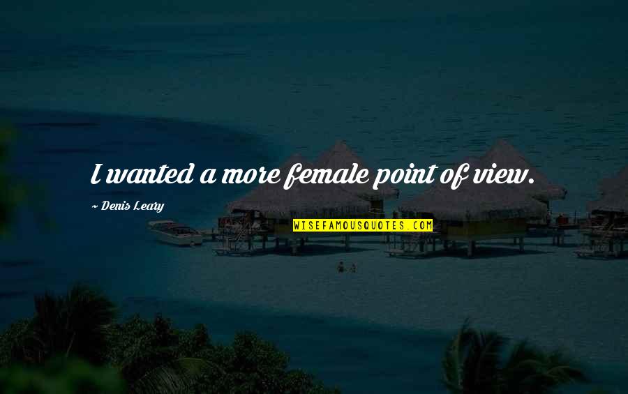 Francetelli Quotes By Denis Leary: I wanted a more female point of view. Francetelli Quotes By Denis Leary: I wanted a more female point of view.