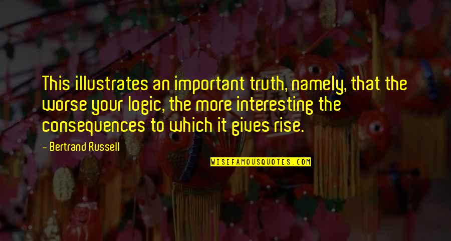 Francetta Mcgowan Quotes By Bertrand Russell: This illustrates an important truth, namely, that the