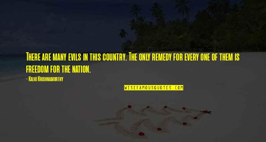 Franchette Tone Quotes By Kalki Krishnamurthy: There are many evils in this country. The