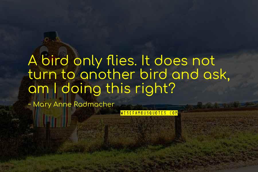 Franchini Frank Quotes By Mary Anne Radmacher: A bird only flies. It does not turn Franchini Frank Quotes By Mary Anne Radmacher: A bird only flies. It does not turn