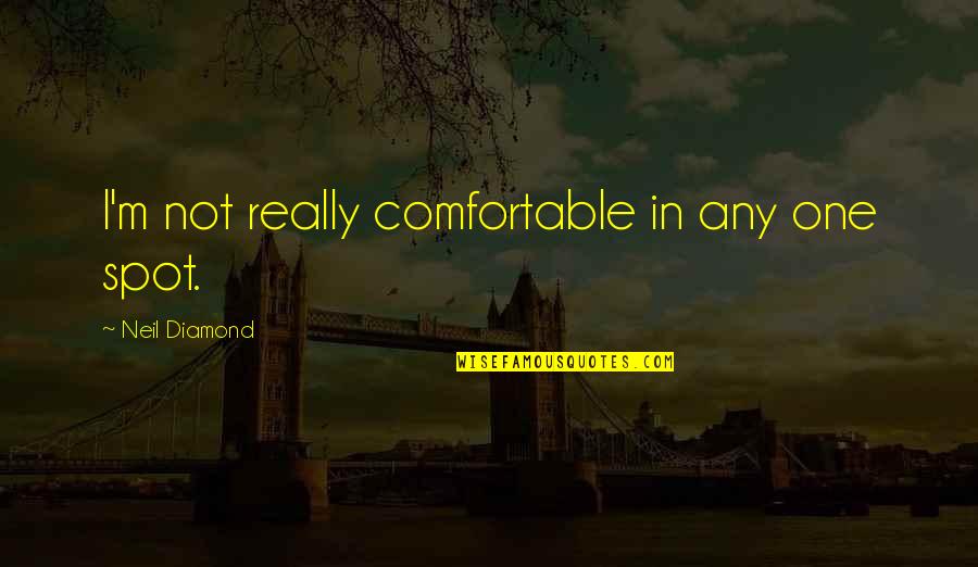 Francis Chichester Quotes By Neil Diamond: I'm not really comfortable in any one spot. Francis Chichester Quotes By Neil Diamond: I'm not really comfortable in any one spot.