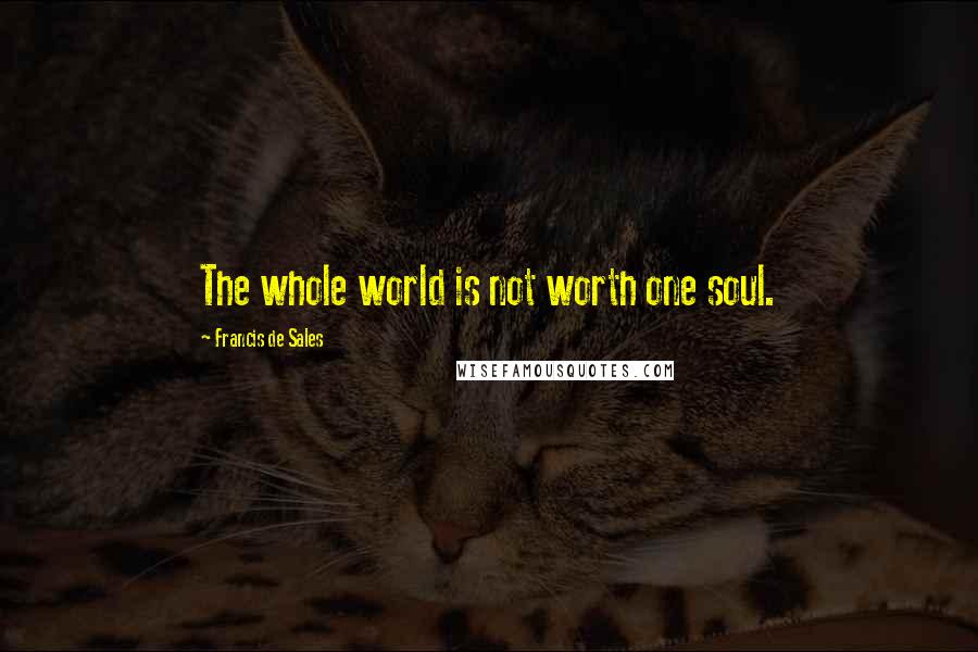 Francis De Sales quotes: The whole world is not worth one soul.