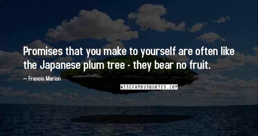 Francis Marion quotes: Promises that you make to yourself are often like the Japanese plum tree - they bear no fruit.