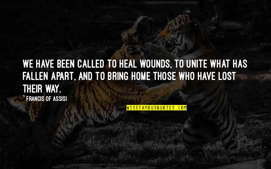 Francis Of Assisi Quotes By Francis Of Assisi: We have been called to heal wounds, to Francis Of Assisi Quotes By Francis Of Assisi: We have been called to heal wounds, to
