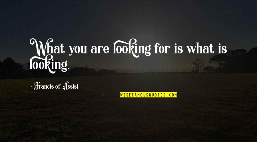 Francis Of Assisi Quotes By Francis Of Assisi: What you are looking for is what is