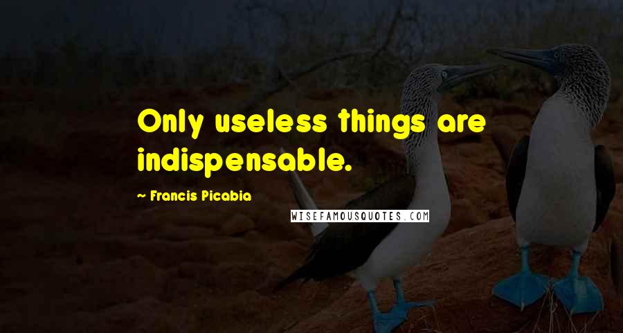 Francis Picabia quotes: Only useless things are indispensable.