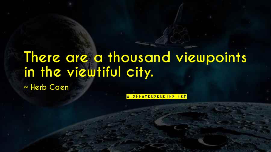 Francisco Quotes By Herb Caen: There are a thousand viewpoints in the viewtiful