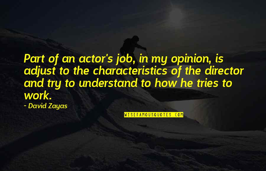 Francoise Sagan Criminal Minds Quotes By David Zayas: Part of an actor's job, in my opinion,