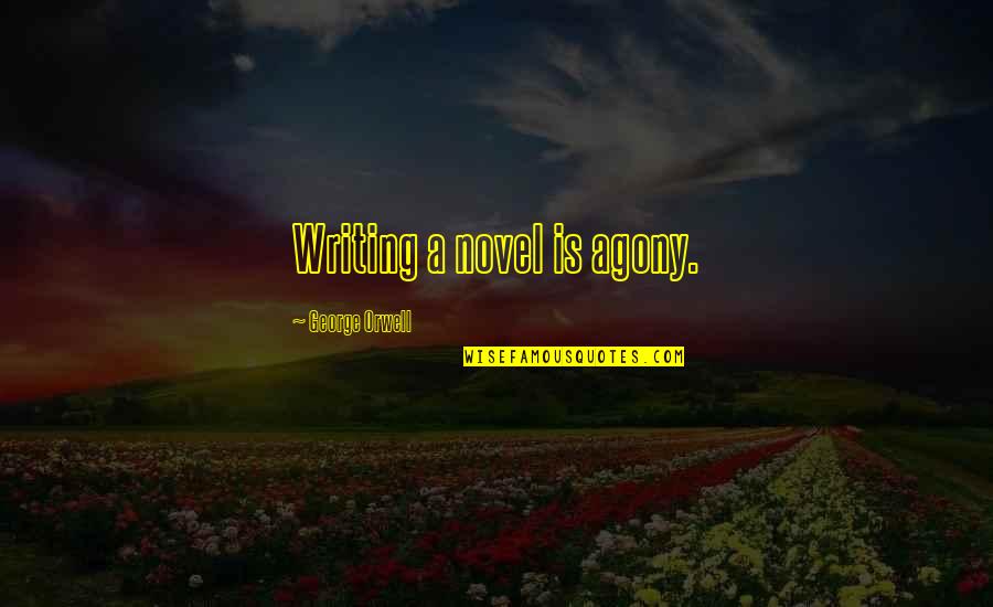 Francouzske Quotes By George Orwell: Writing a novel is agony.