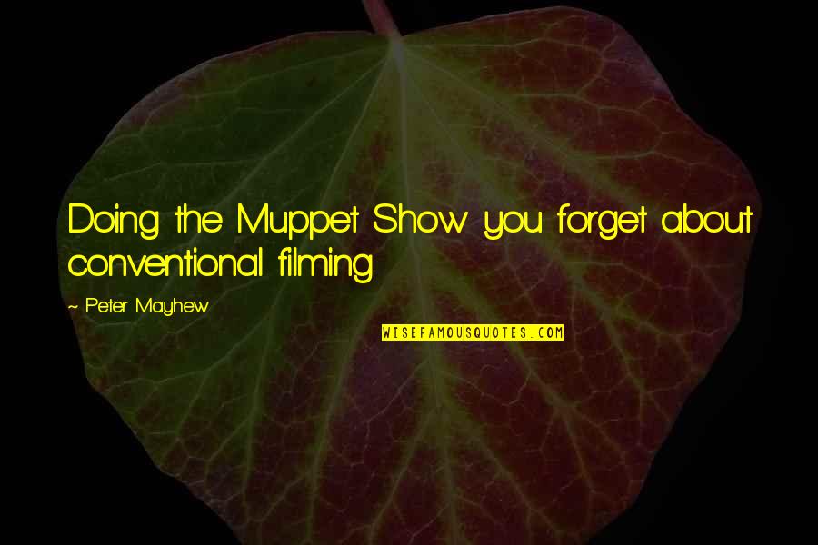 Franey Basking Quotes By Peter Mayhew: Doing the Muppet Show you forget about conventional