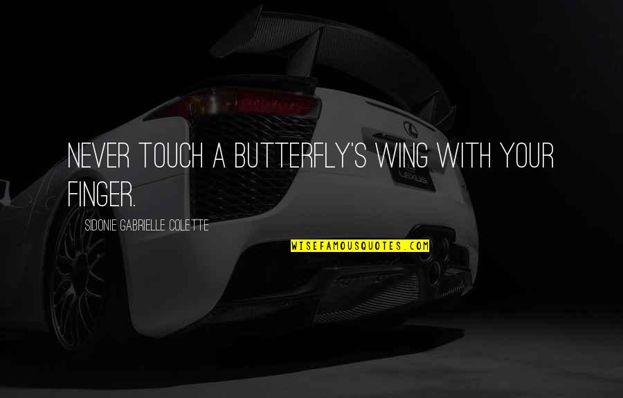 Frangibility Means Quotes By Sidonie Gabrielle Colette: Never touch a butterfly's wing with your finger.
