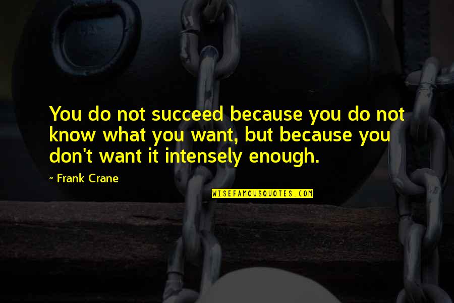 Frank Crane Quotes By Frank Crane: You do not succeed because you do not