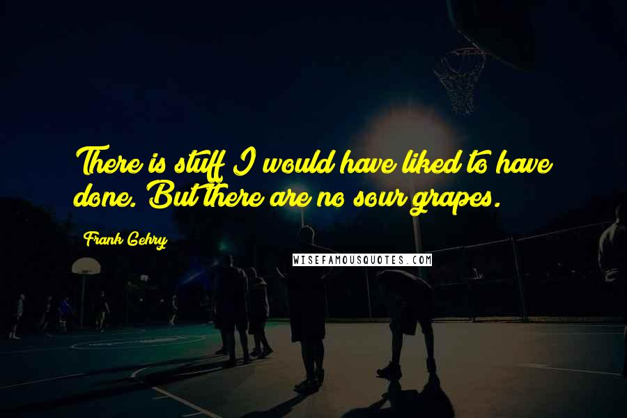 Frank Gehry quotes: There is stuff I would have liked to have done. But there are no sour grapes.