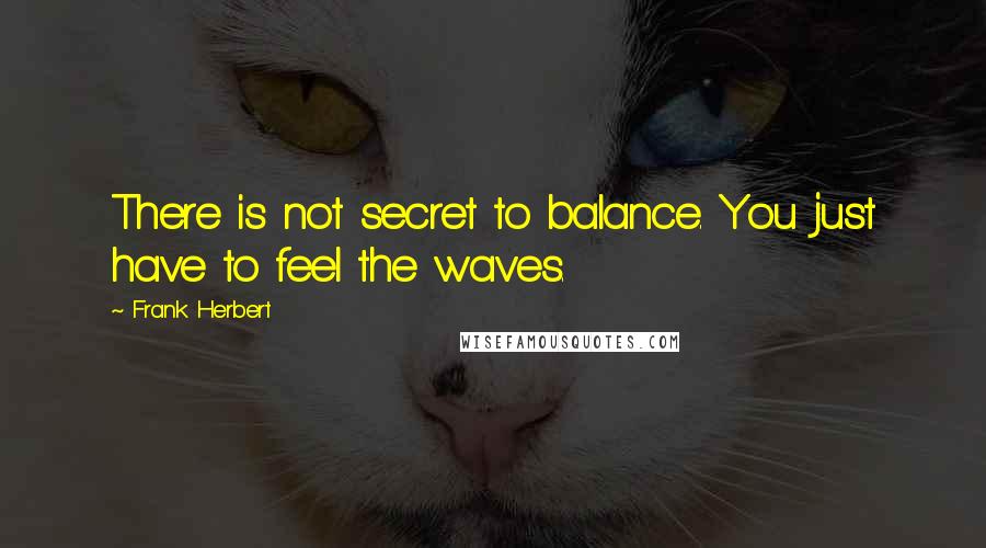 Frank Herbert quotes: There is not secret to balance. You just have to feel the waves.