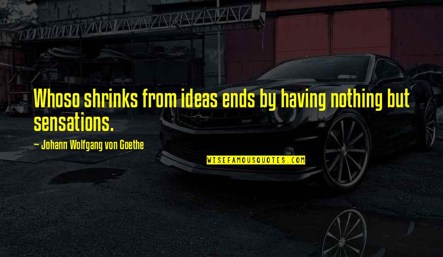 Frank Netter Quotes By Johann Wolfgang Von Goethe: Whoso shrinks from ideas ends by having nothing