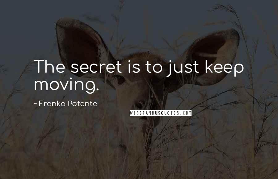 Franka Potente quotes: The secret is to just keep moving.