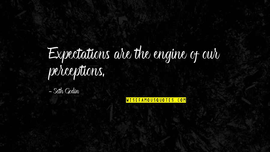 Frankenstein God Complex Quotes By Seth Godin: Expectations are the engine of our perceptions.