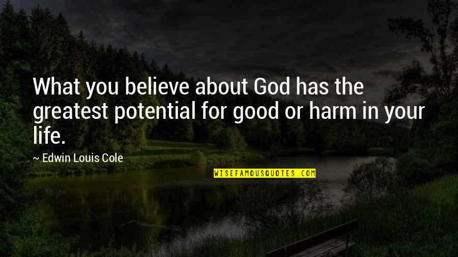 Frankenstein Tragic Flaw Quotes By Edwin Louis Cole: What you believe about God has the greatest