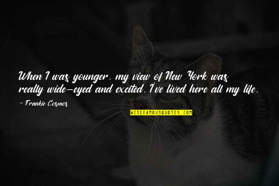 Frankie Quotes By Frankie Cosmos: When I was younger, my view of New Frankie Quotes By Frankie Cosmos: When I was younger, my view of New