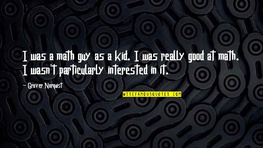 Frankless Park Quotes By Grover Norquist: I was a math guy as a kid.