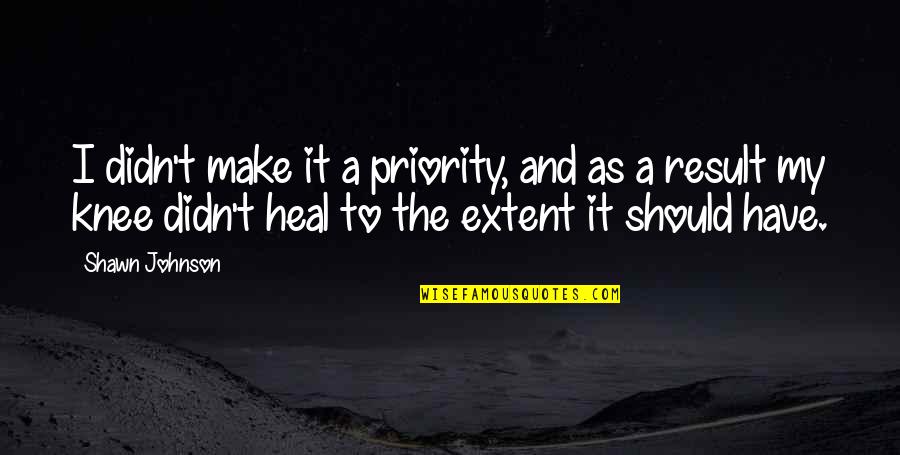 Frankless Park Quotes By Shawn Johnson: I didn't make it a priority, and as