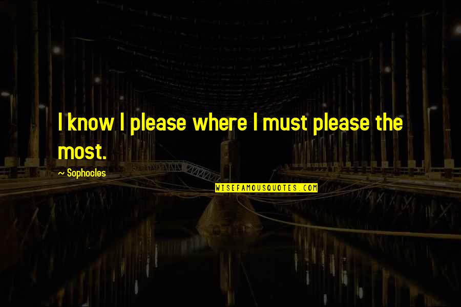 Frankless Quotes By Sophocles: I know I please where I must please