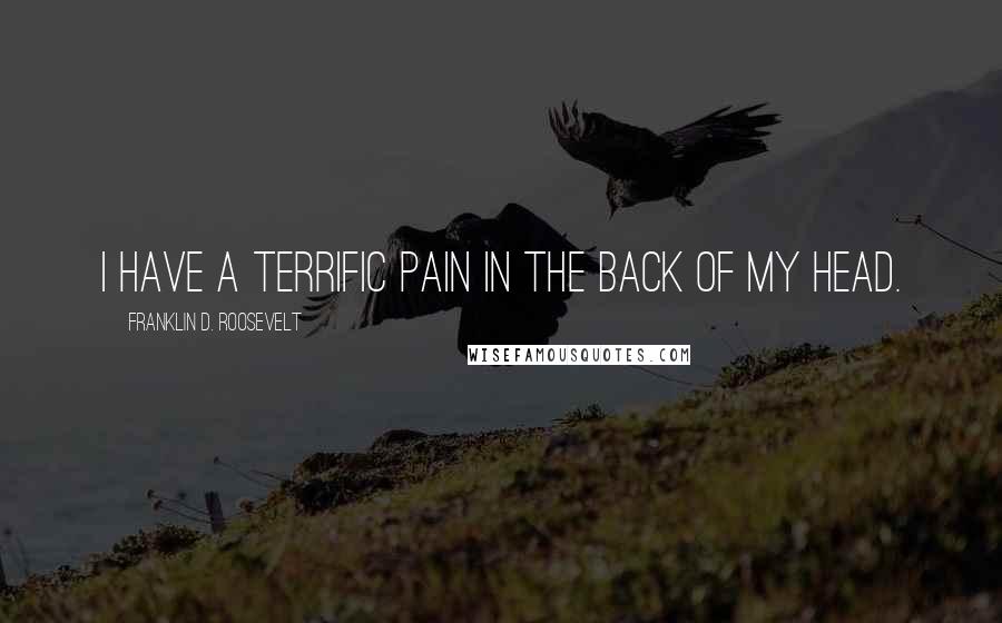 Franklin D. Roosevelt quotes: I have a terrific pain in the back of my head.