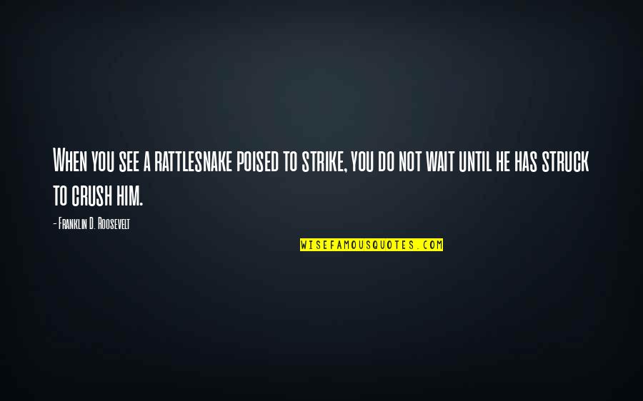 Franklin D Roosevelt Quotes By Franklin D. Roosevelt: When you see a rattlesnake poised to strike,