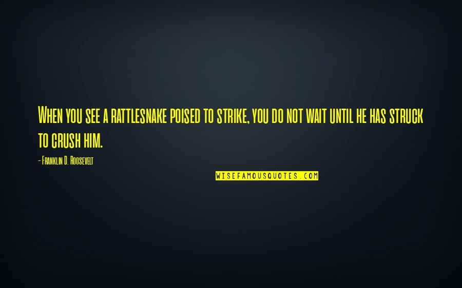 Franklin Roosevelt Quotes By Franklin D. Roosevelt: When you see a rattlesnake poised to strike, Franklin Roosevelt Quotes By Franklin D. Roosevelt: When you see a rattlesnake poised to strike,