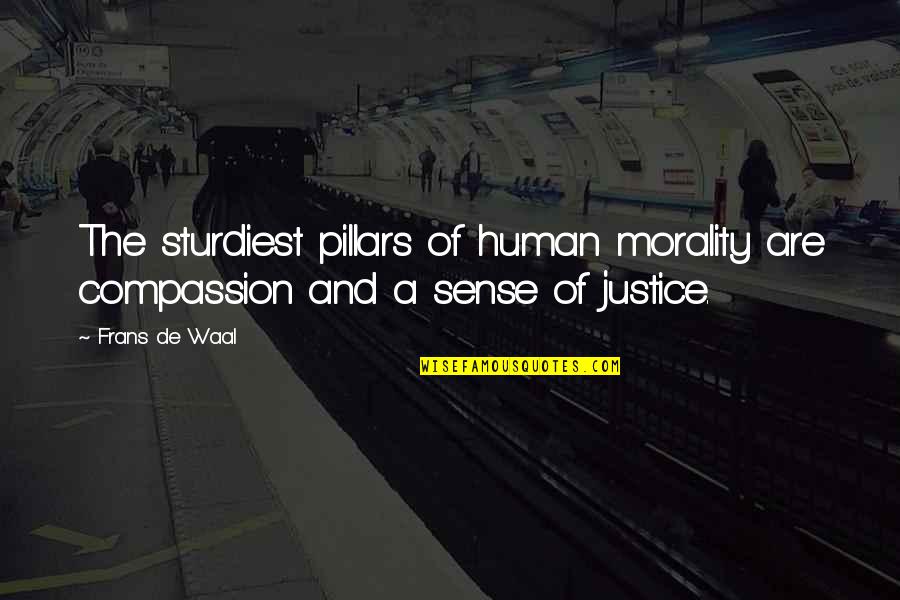 Frans Quotes By Frans De Waal: The sturdiest pillars of human morality are compassion