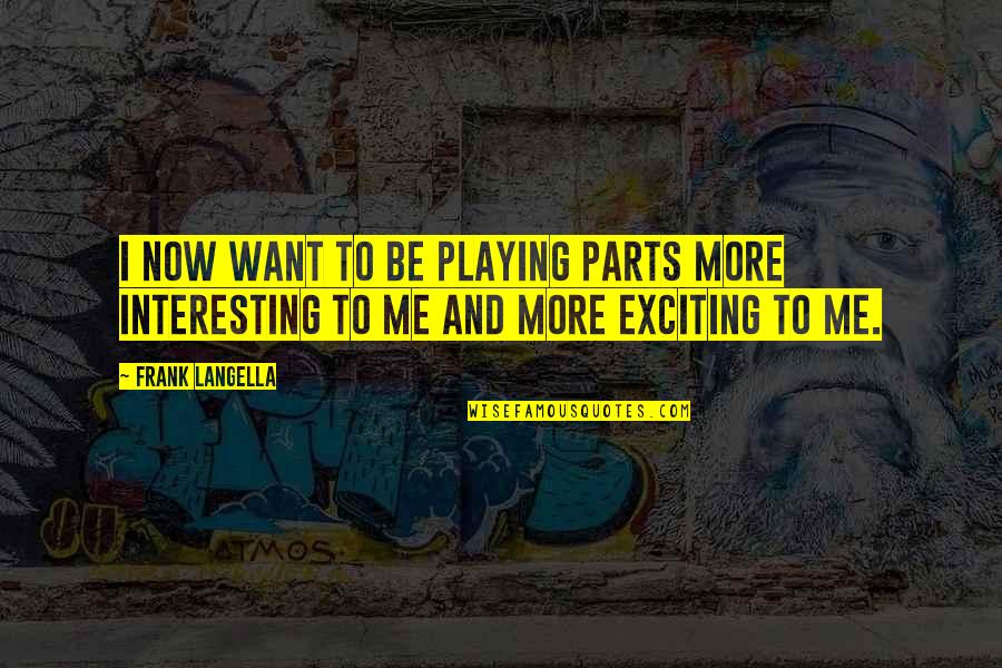 Franse Vervoegingen Quotes By Frank Langella: I now want to be playing parts more