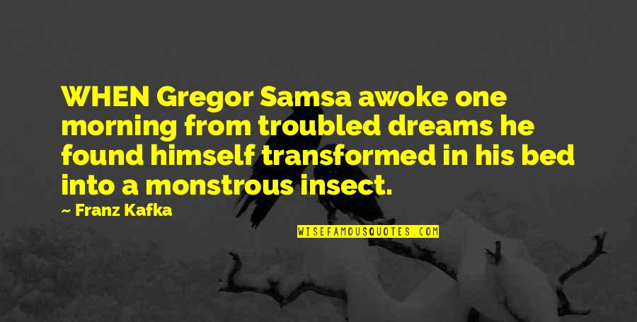 Franz Kafka Quotes By Franz Kafka: WHEN Gregor Samsa awoke one morning from troubled