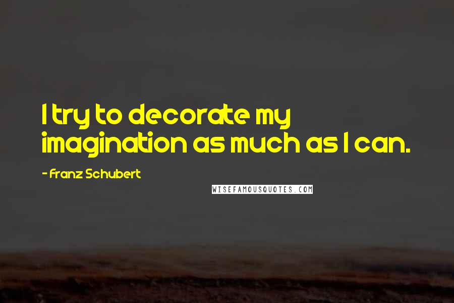 Franz Schubert quotes: I try to decorate my imagination as much as I can.